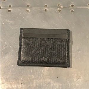 Gucci Card Holder Unisex Leather Wallet Monogram